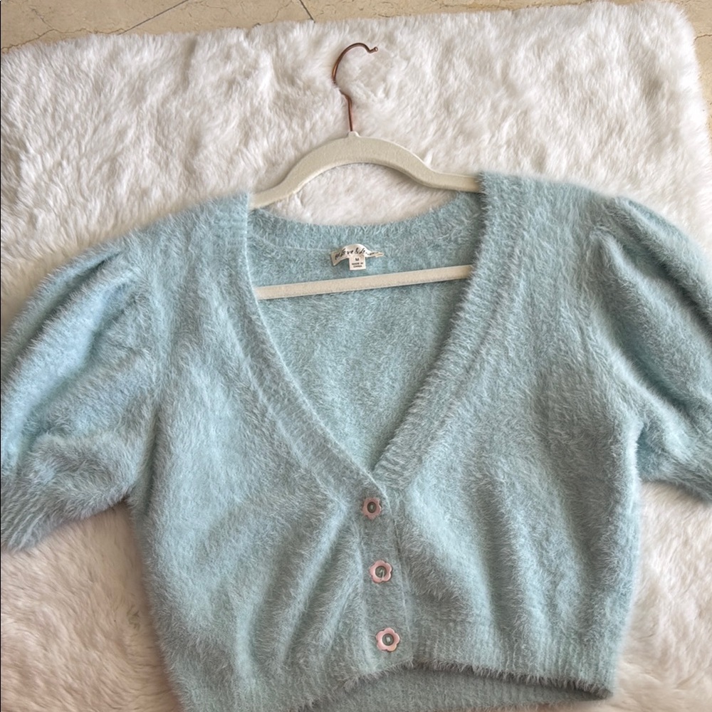Women's Light Blue Cardigan Sweater